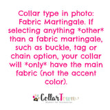 Autumn Pink Leaves & Chipmunks Martingale Dog Collar - Two Tone Control Loop Design