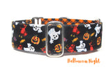 Colorful Halloween Dog Collar - Two Tone Orange Plaid Martingale