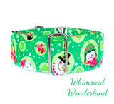 Green Winter Christmas Cute Animals Dog Collar