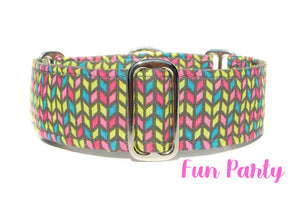Colorful Martingale Dog Collar, 1.5" Wide Ready to Ship, Size Large 13-17"