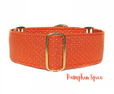Clay Orange with Gold Polka Dots Dog Collar