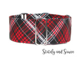 Classic Red Plaid Dog Collar