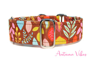 Feminine Fall Martingale Dog Collar, 1.5 Inch Wide Ready to Ship, Size Large 13-17"