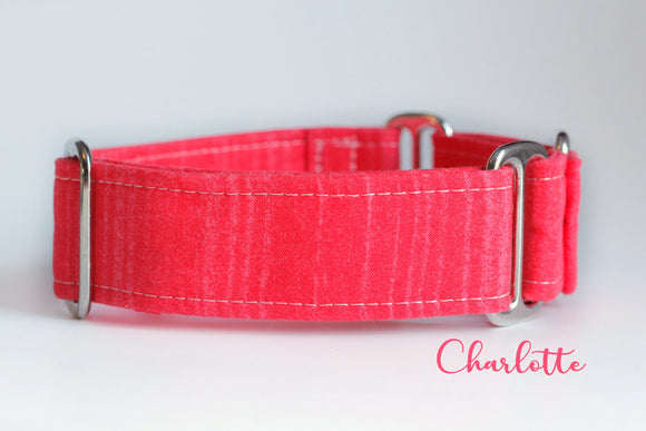 Coral Martingale Dog Collar, 1.5