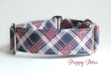 Mauve Purple Plaid Autumn Dog Collar