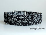 Black Winter Knit Look Dog Collar