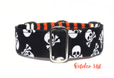 Skulls Dog Collar - Half and Half Martingale Design