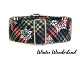 Black Snow Plaid Dog Collar