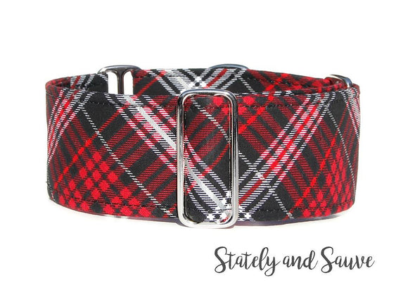 Classic Traditional Plaid Martingale Dog Collar, Ready to Ship, Size Large 13-17