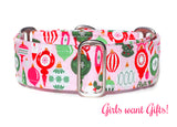 Pink Christmas Ornaments Dog Collar