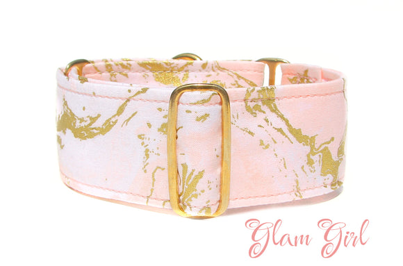 Marble Pink and Gold Dog Collar