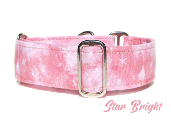 Pink Star Galaxy Sparkle Dog Collar
