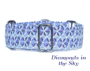 Blue Prism Martingale Dog Collar, 1.5" Wide Ready to Ship, Size Large 13-17"