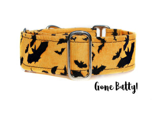 Bats Halloween Dog Collar - Martingale or Buckle