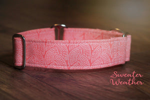 Sweater Look Coral / Peach Martingale Dog Collar, 1.5" Wide Ready to Ship, Size Large 13-17"