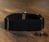Solid Black Dog Collar - Martingale or Buckle