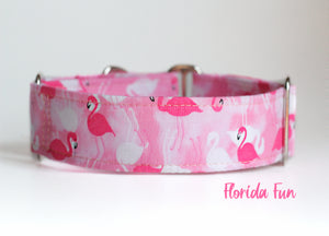 Pink Flamingos Summer Dog Collar
