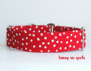 Red Polka Dots Dog Collar