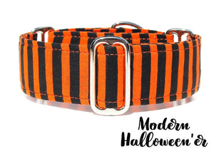 Black and Orange Stripped Halloween Dog Collar